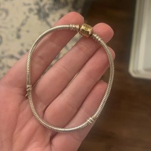 Pandora Two-Tone Bracelet with Barrel Clasp